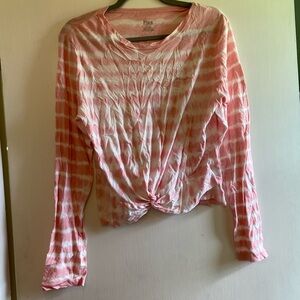 PINK long-sleeve cropped top